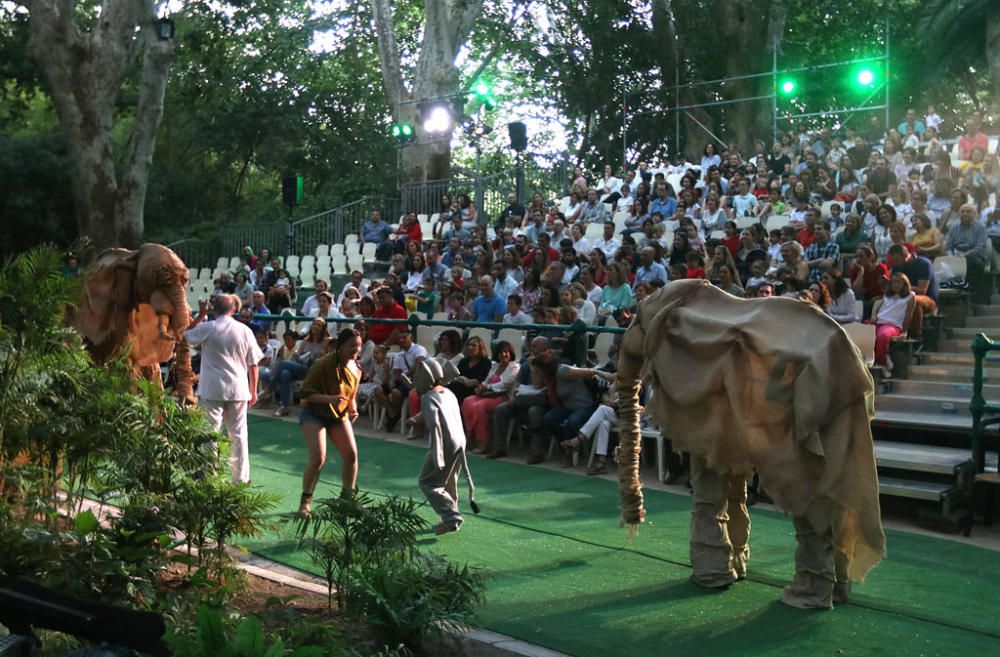 El musical malagueño 'Hara, el espíritu de la selva' volvió a Málaga en el inicio de su gira por otros jardines botánicos del país