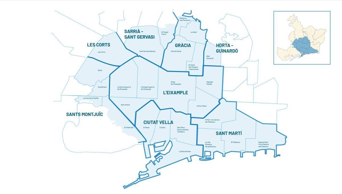 Mapa de la delimitación de la nueva zona turística por apertura comercia