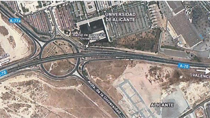 Fomento invertirá 1,24 millones de euros en la mejora del acceso a la rotonda de la UA desde Sant Joan