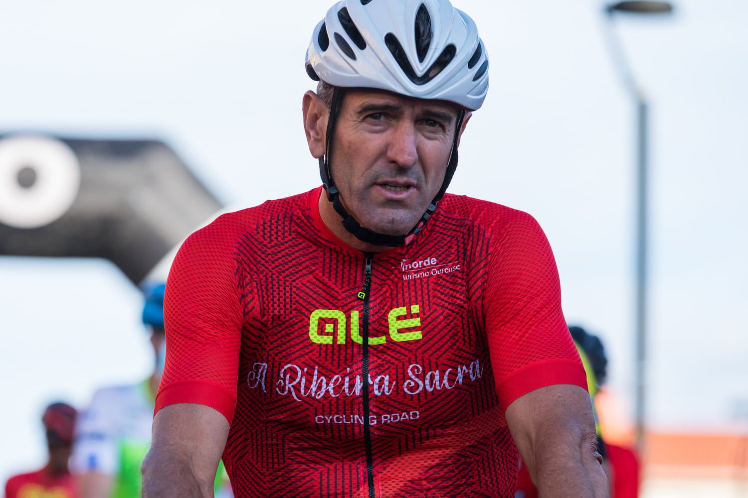 Abraham Olano durante una carrera en Galicia.