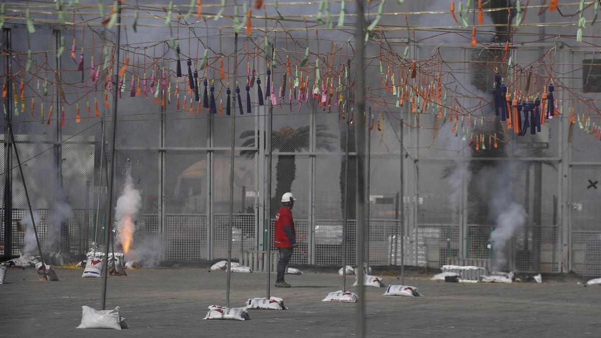 Detalle de la mascletà celebrada el 3 de marzo de 2023.