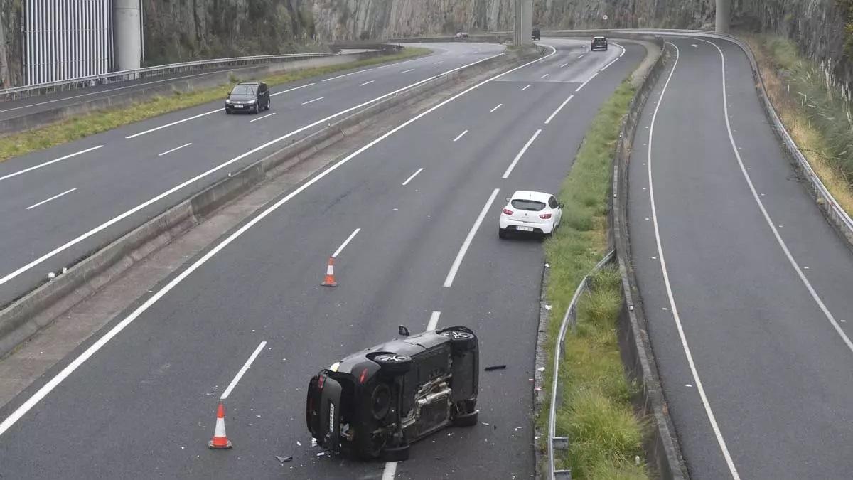 Vista de un accidente de tráfico múltiple cercano al punto en el mes de febrero.