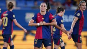 Ewa Pajor celebró uno de sus goles contra el Espanyol a lo Lewandowski