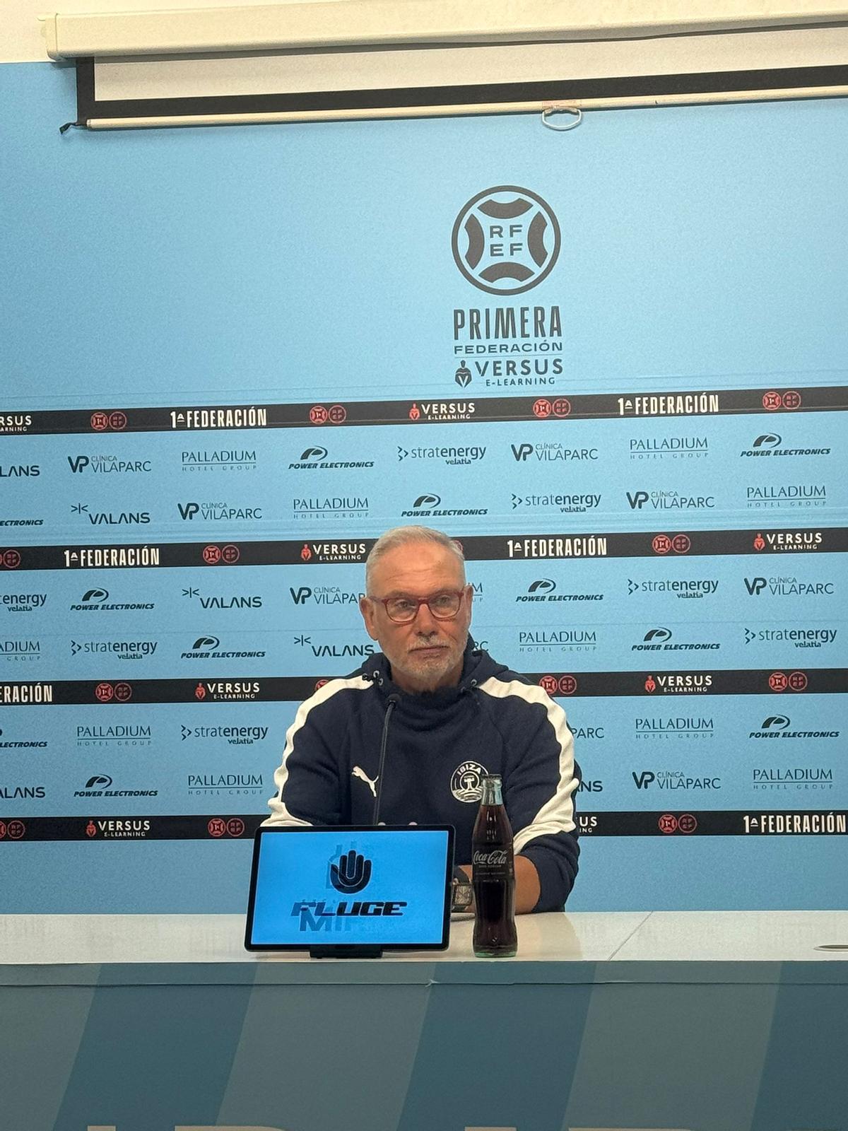 Miguel Álvarez, en la rueda de prensa posterior al paritdo ante el Sevilla B