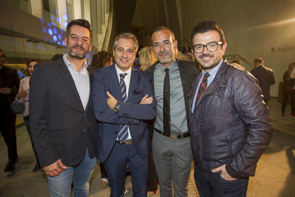 Carlos Galiana, concejal del Ayuntamiento, Ximo Rovira, Leo Marín y Jaume Bronchud