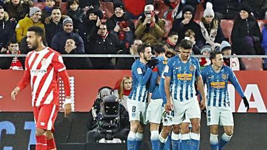 Els jugadors de l&#039;Atlètic, celebrant el gol de Griezmann.