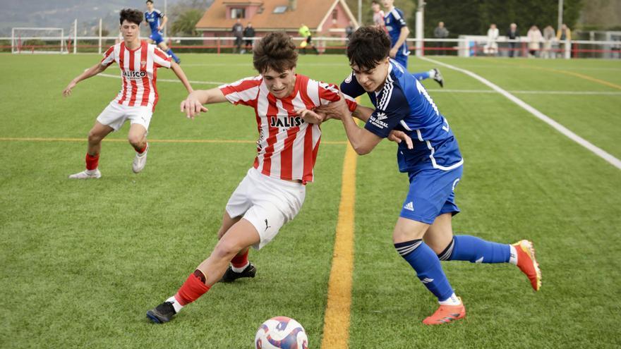 El Sporting se toma la revancha en el &quot;otro derbi&quot; juvenil: goleada rojiblanca en Mareo