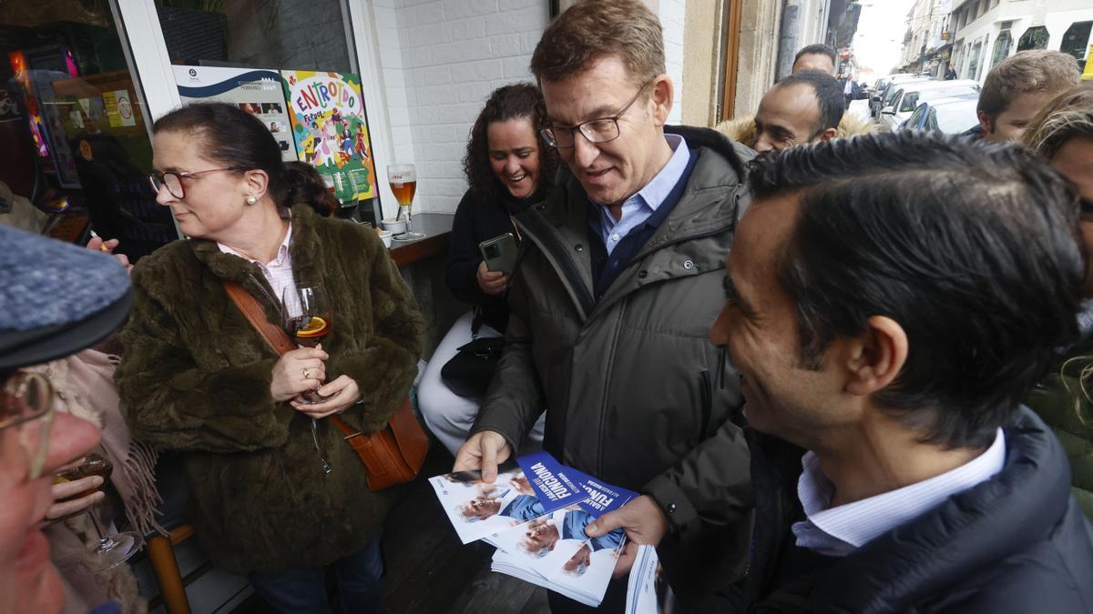 El presidente del Partido Popular, Alberto Núñez Feijóo visita Ferrol