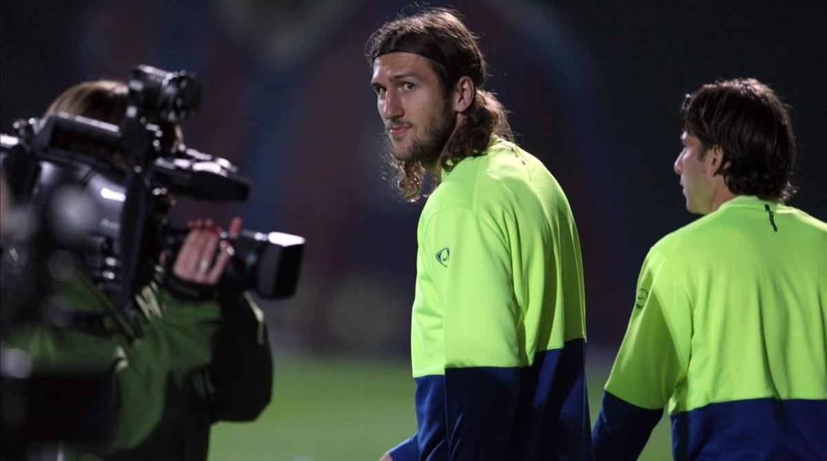 Chigrinsky, junto a Messi, durante su etapa en el Barça.