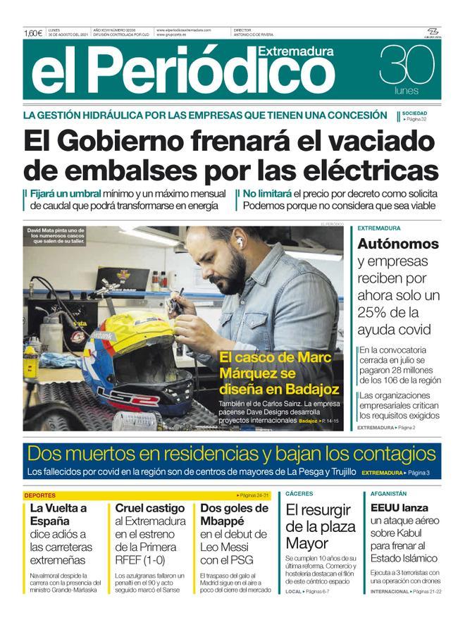 Consulta la portada correspondiente al día 30 de agosto del 2021