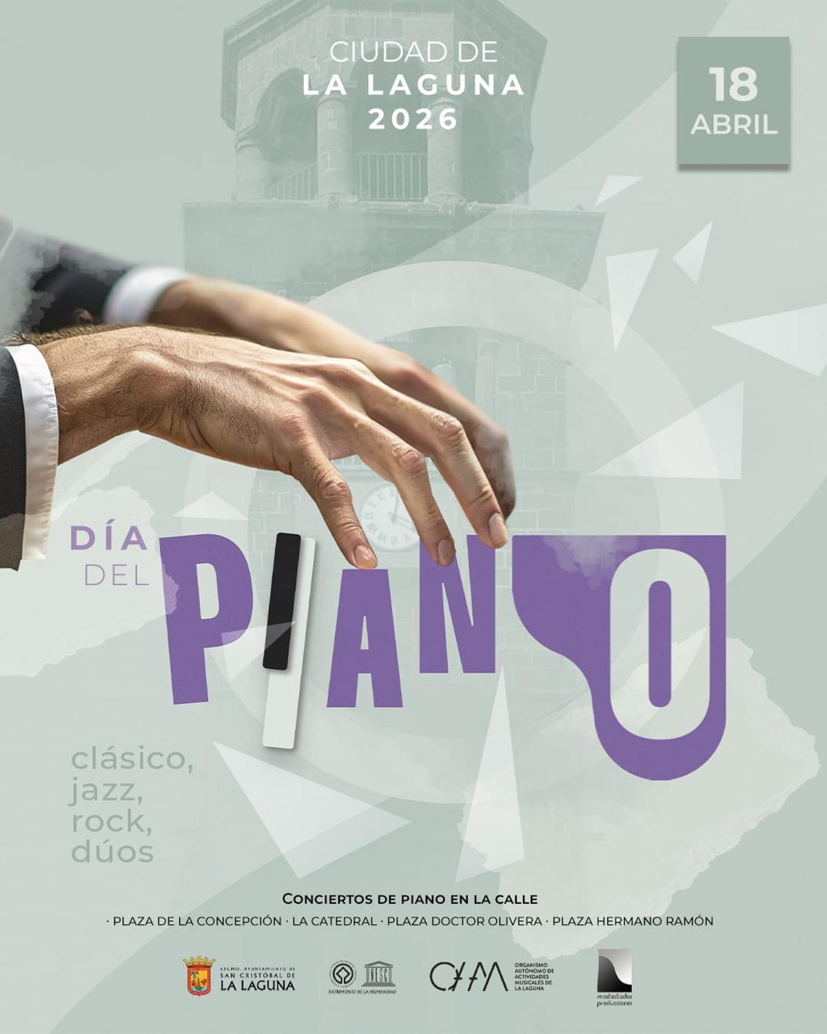 Cartel del Día del Piano, que se celebrará este sábado, 18 de abril.