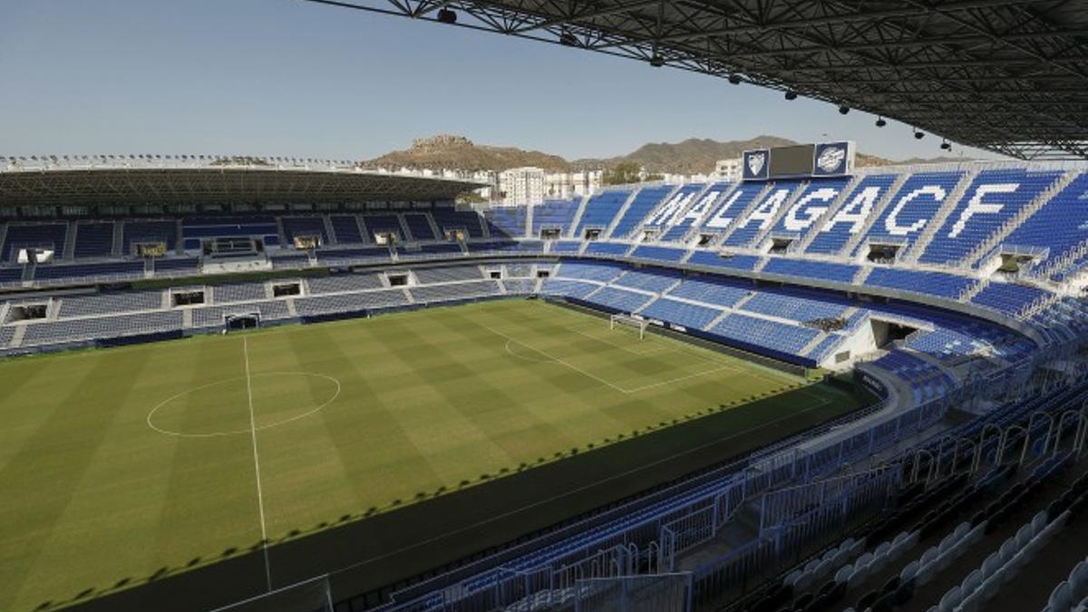 Imagen del Estadio de La Rosaleda.