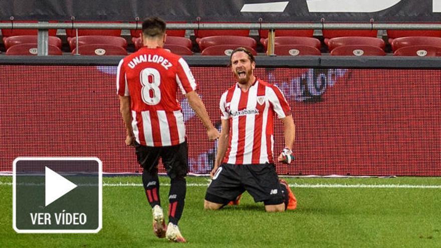 Iker Muniain, celebrando un gol.