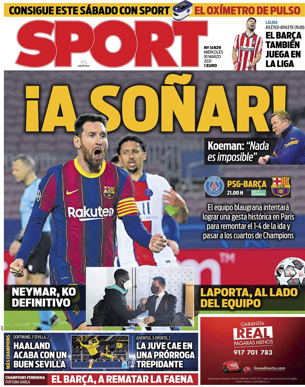 Esta es la portada del SPORT