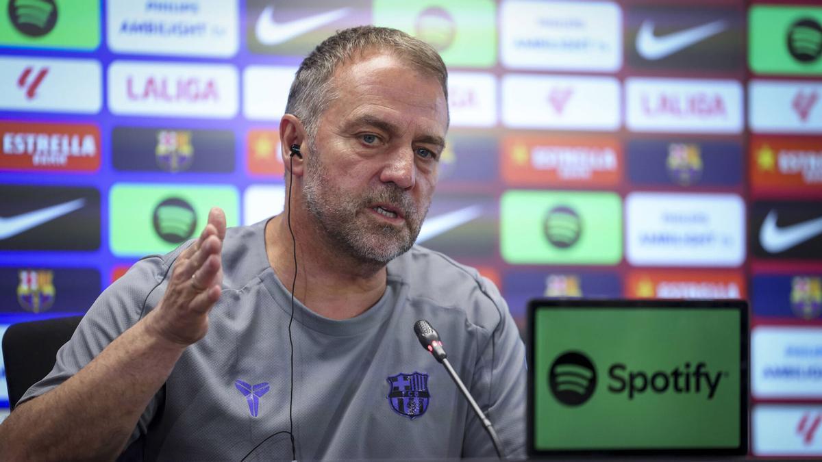 Hansi Flick, en la rueda de prensa previa al Osasuna-Barça de este sábado.