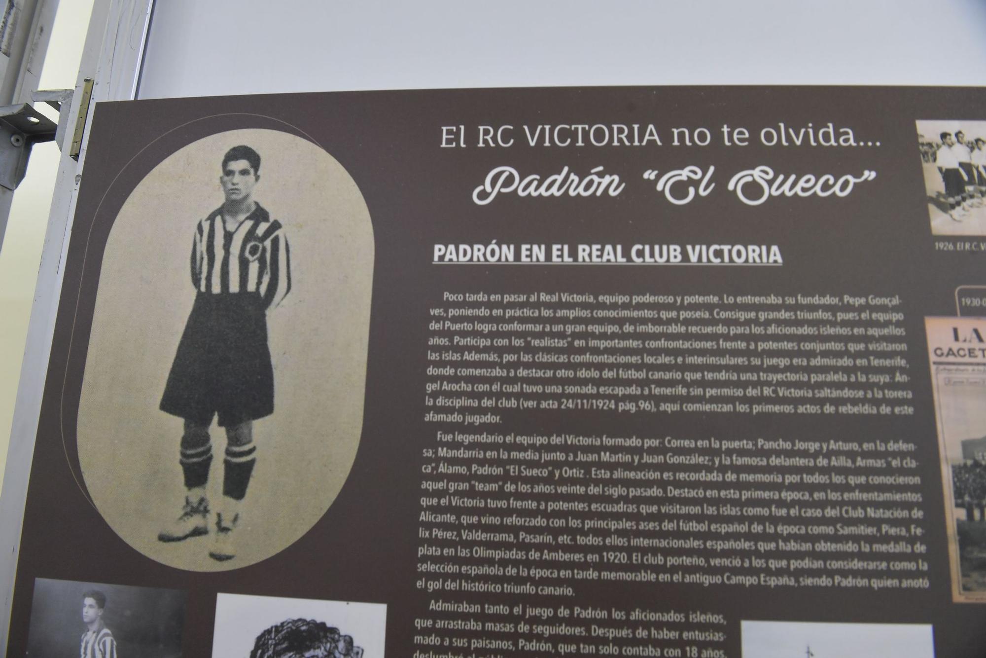 Inauguración en el Club Victoria de la exposición dedicada a José Padrón 'El Sueco'