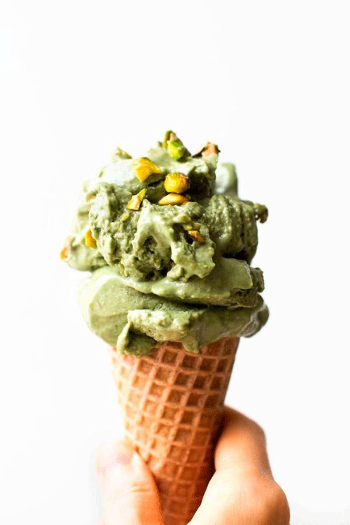 Helado vegano de pistacho