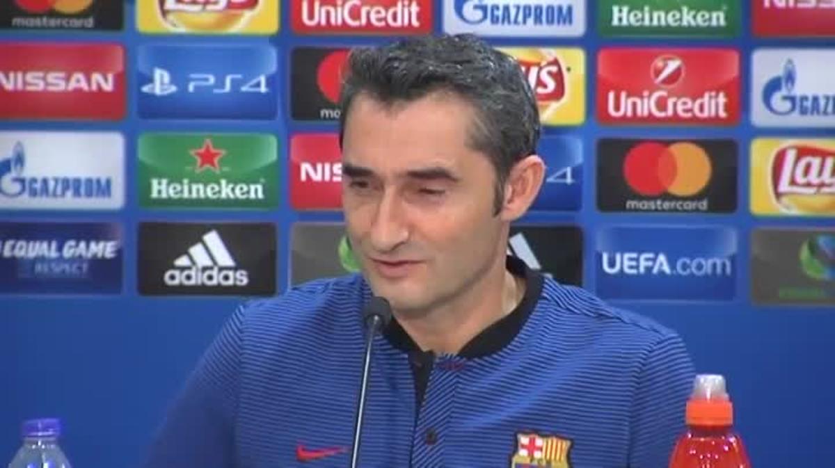 Valverde en la rueda de prensa previa al partido contra el Olympiacos