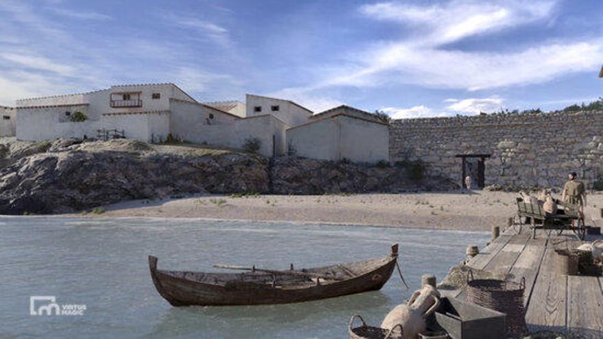 Els arqueòlegs recreen en tres dimensions l'antic port grec d'Empúries del segle II aC