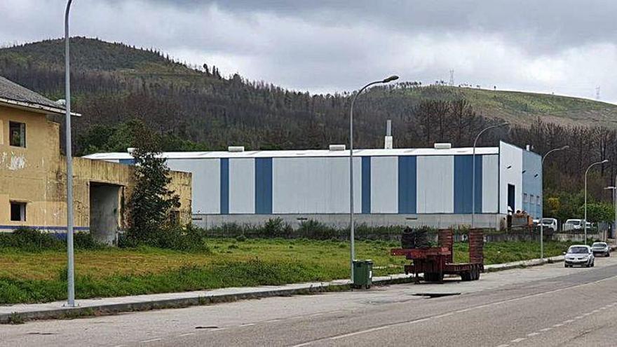 Vista de una parte del polígono industrial de Amoedo, en Pazos de Borbén.