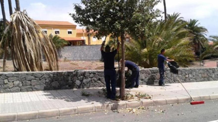 Operarios realizando los trabajos en San Francisco de Paula. | lp/dlp