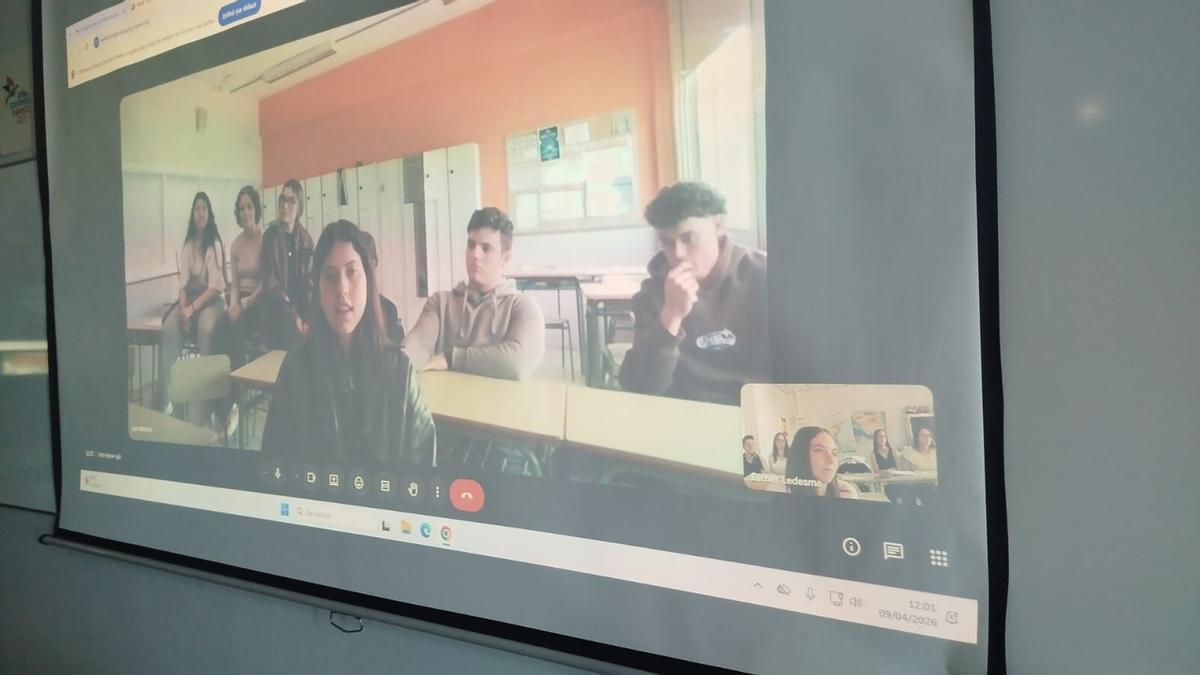 Videollamada desde A Coruña a Lycée Risle Seine de Pont-Audemer