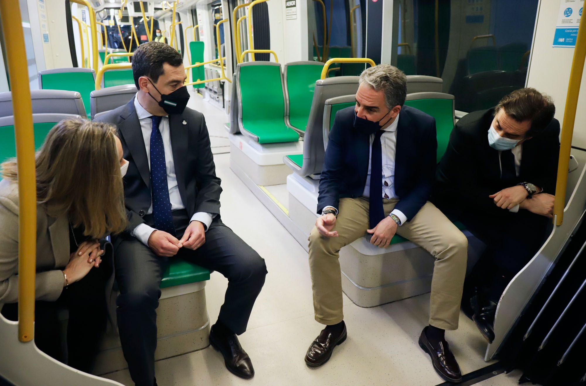 Pruebas en el tramo del metro de Málaga y visita a la estación de Atarazanas