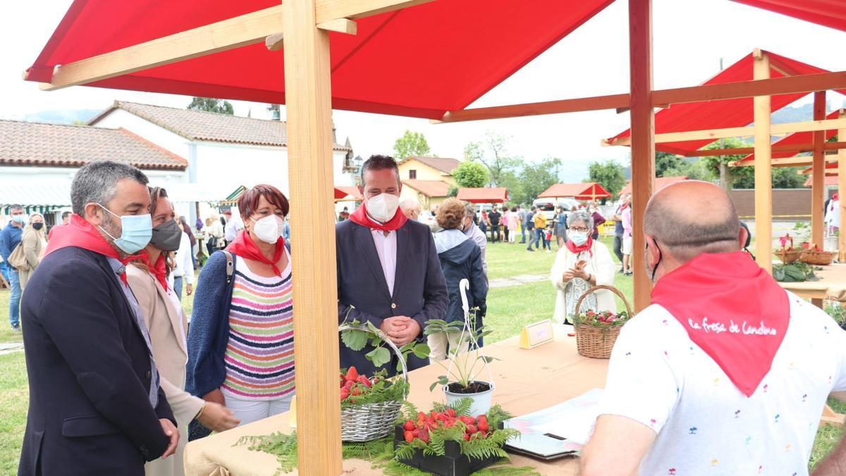 El consejero de Medio Rural, Alejandro Calvo, en el Festival de la fresa de Candamo