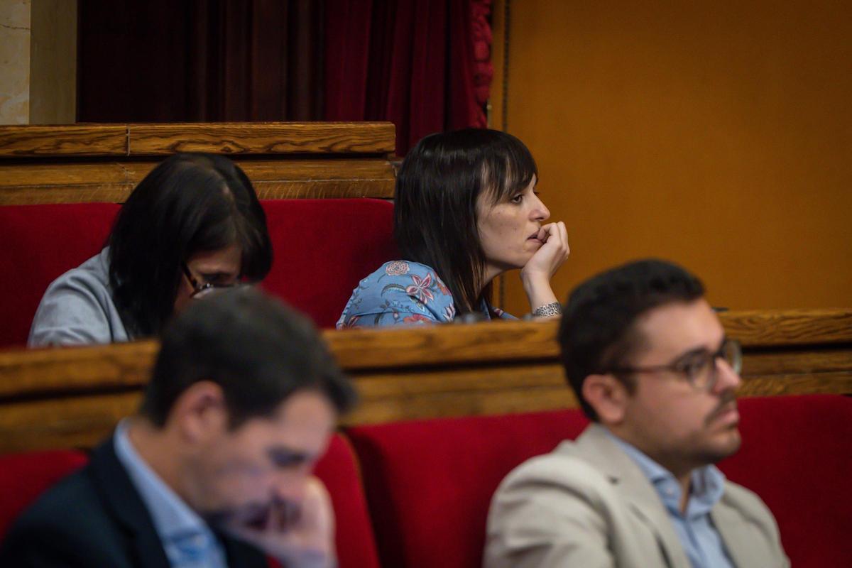 La líder de Aliança Catalana, Sílvia Orriols, este miércoles en el debate de política general.