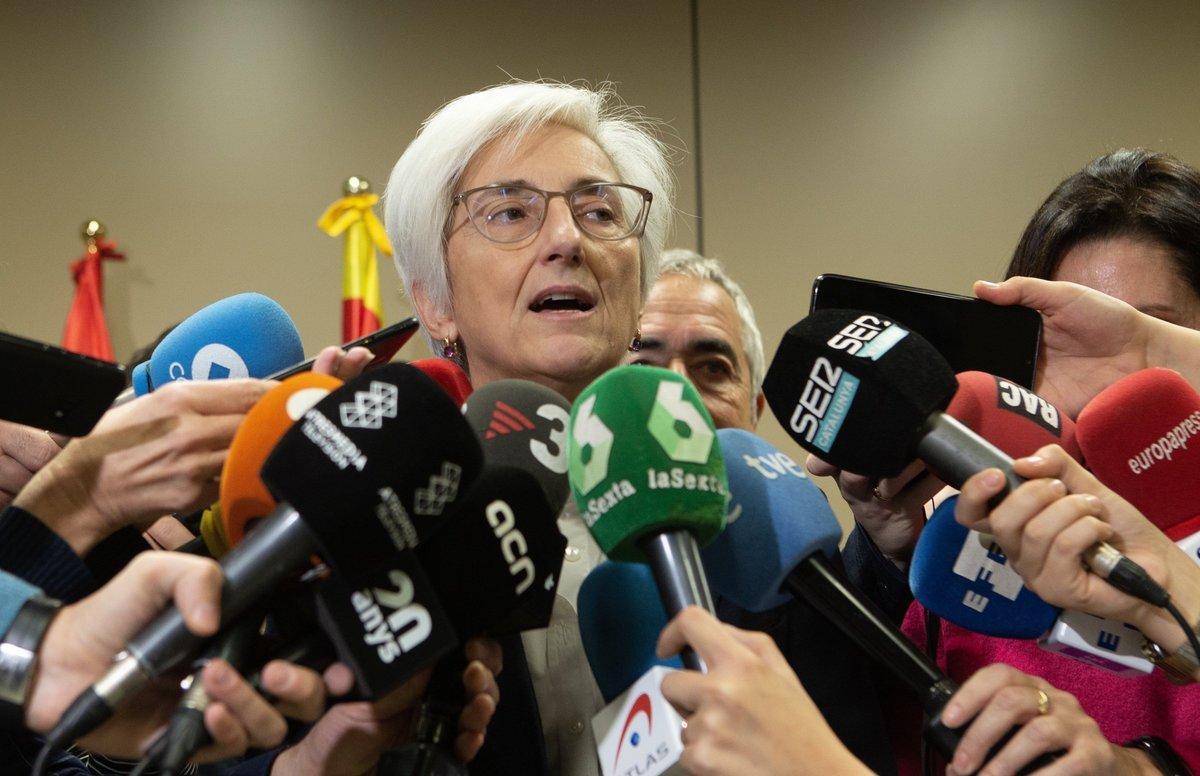 GRAFCAT8256 BARCELONA 21/11/2019.- La Fiscal General del Estado, María José Segarra, atendió a los medios de comunicación, tras visitar esta mañana la Fiscalía de Barcelona en la Ciudad de la Justícia. EFE/Enric Fontcuberta