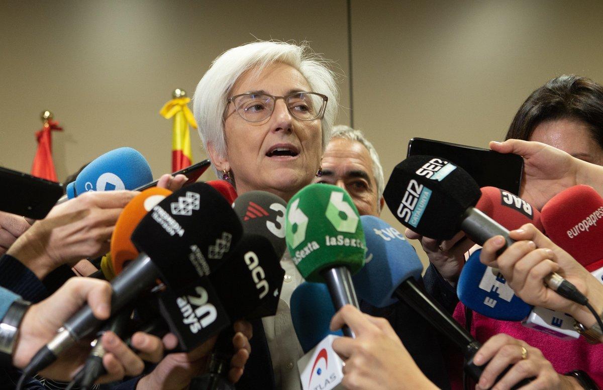 GRAFCAT8256 BARCELONA 21/11/2019.- La Fiscal General del Estado, María José Segarra, atendió a los medios de comunicación, tras visitar esta mañana la Fiscalía de Barcelona en la Ciudad de la Justícia. EFE/Enric Fontcuberta
