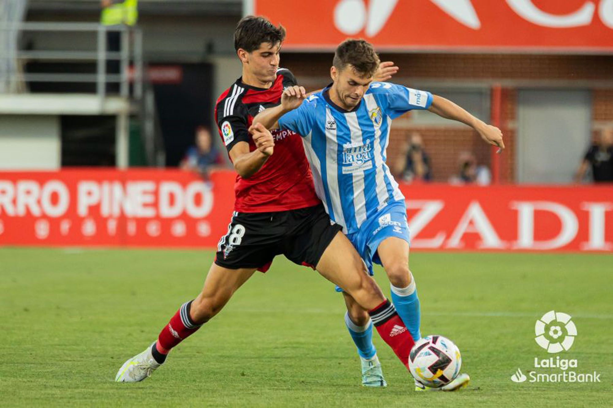 Una imagen del CD Mirandés - Málaga CF de la tercera jornada de la Liga 22/23