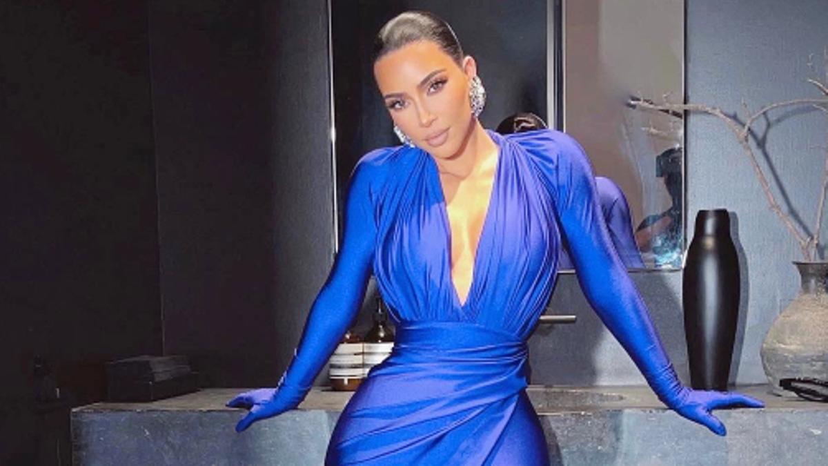 Kim Kardashian, en 'total blue'.