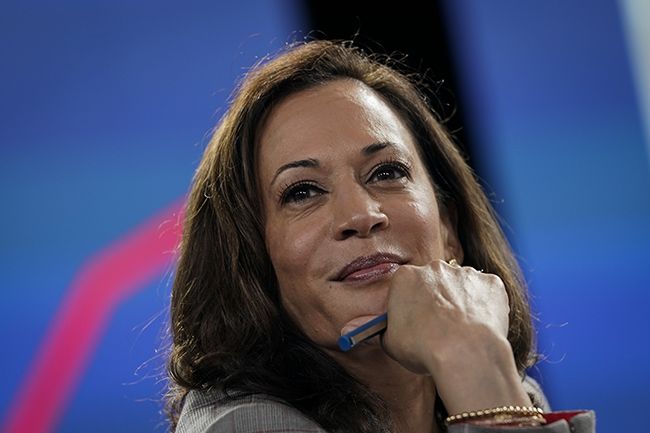 Kamala Harris en un acto sobre coronavirus en Delaware