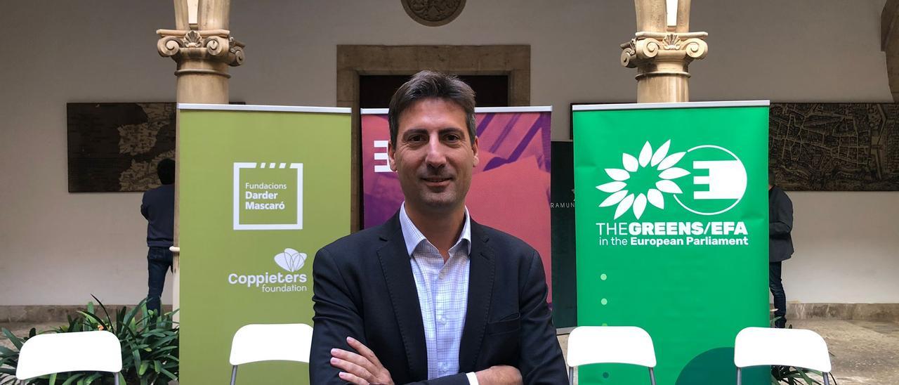 El eurodiputado de ERC, Jordi Solé, esta mañana en la Fundació Darder Mascaró.