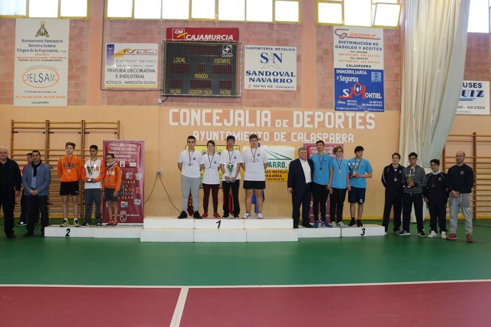 Final regional de tenis de mesa en Calasparra