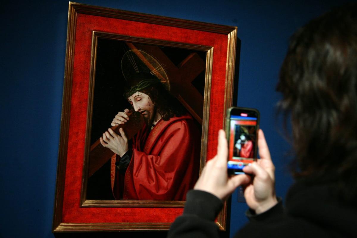 Una de las obras expuestas en la sala temporal del Museu de Belles Arts del maestro italiano del Renacimiento.