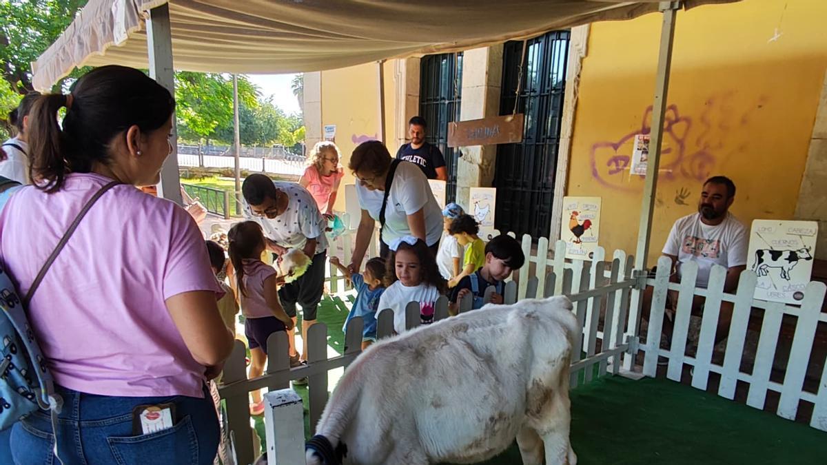 Jornada con animales en la granja del centro de atención temprana de Lucena.