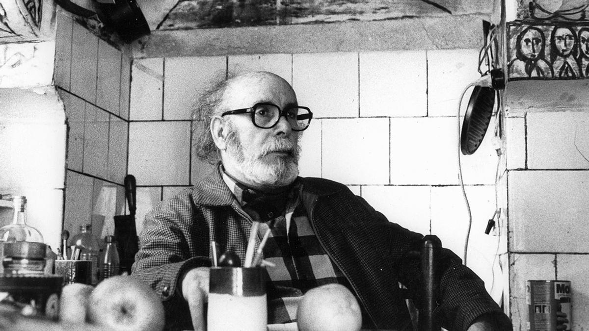 José Otero Abeledo (Lalín, 1908 - Vigo, 1996), conocido como Laxeiro, en una imagen del año 1988.