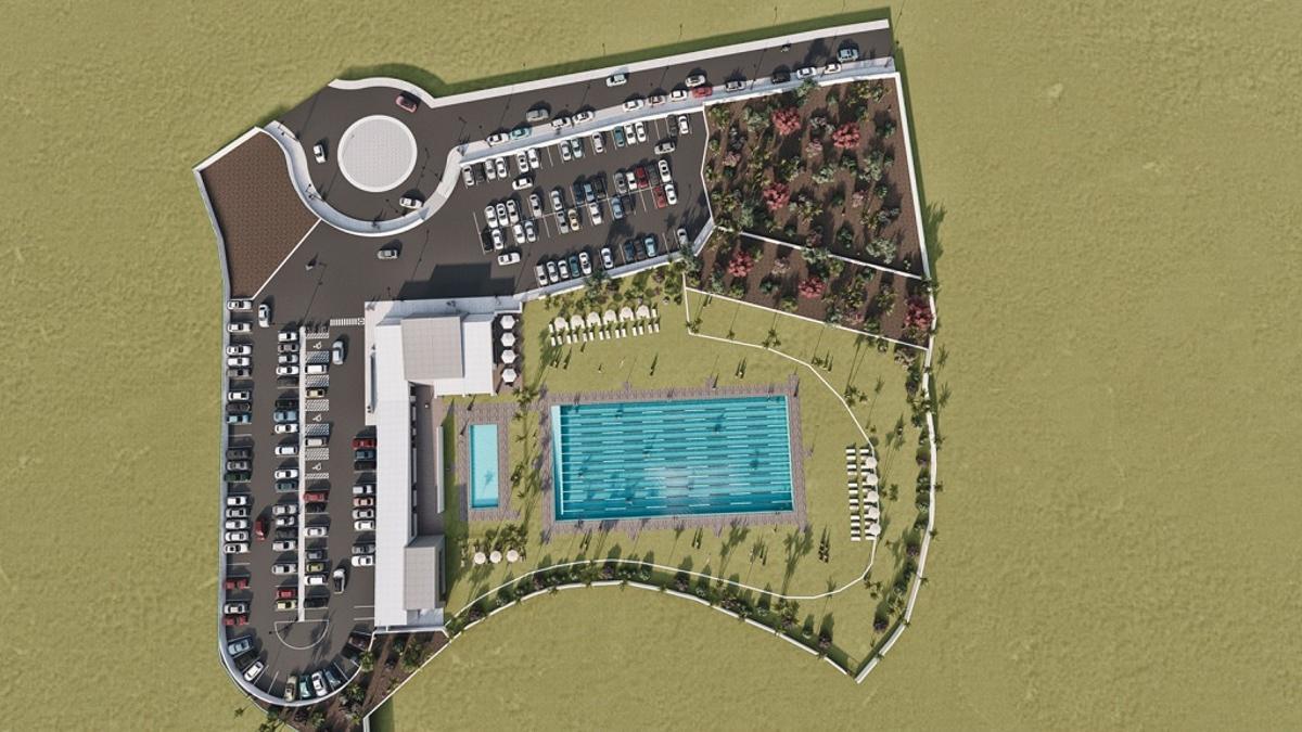 Imagen de cómo será el complejo de la nueva piscina municipal de Ronda.