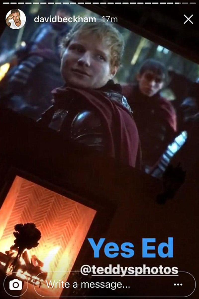 David Beckham ve a Ed Sheeran en 'Juego de Tronos'