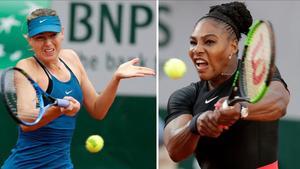 Maria Sharapova y Serena Williams, en sendos partidos de Roland Garros.