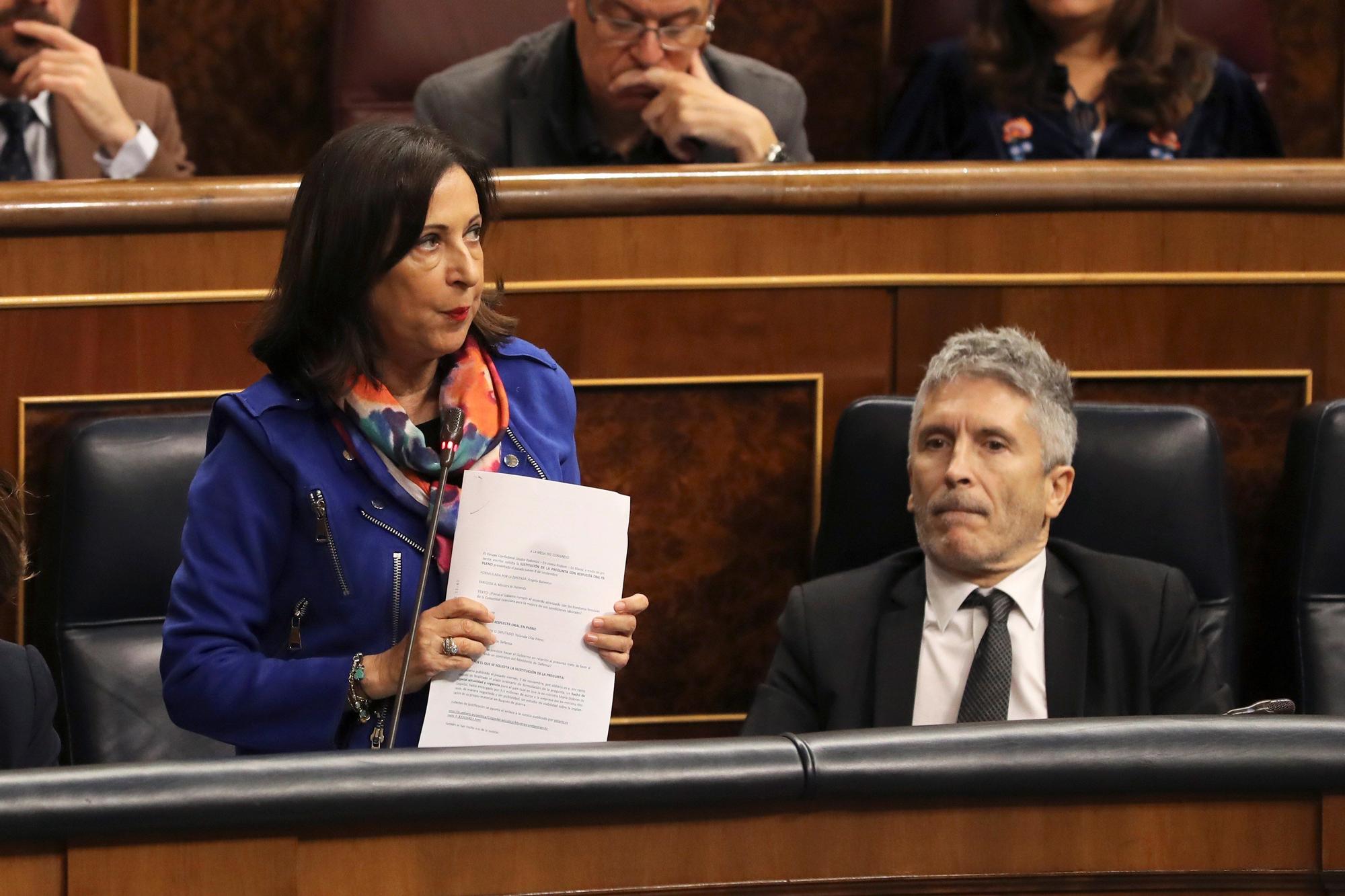 Robles y Marlaska, en el Congreso de los Diputados.