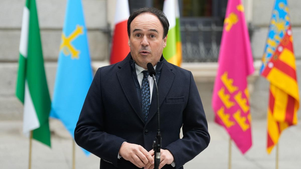 El president de la Comunitat Valenciana, Juanfran Pérez Llorca, en Madrid.