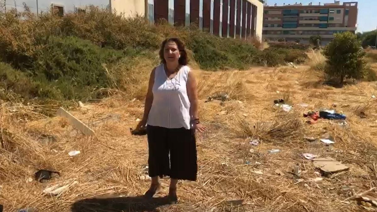 La concejal del PSOE de Córdoba Alicia Moya critica la situación de los solares de la ciudad.