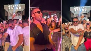 El actor, en el Arenal Sound 2023 siguiendo el concierto de Nicky Jam.