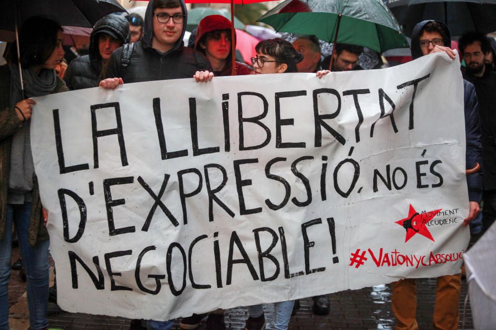 Manifestación en Palma para pedir la absolución de Valtonyc y exigir libertad de expresión