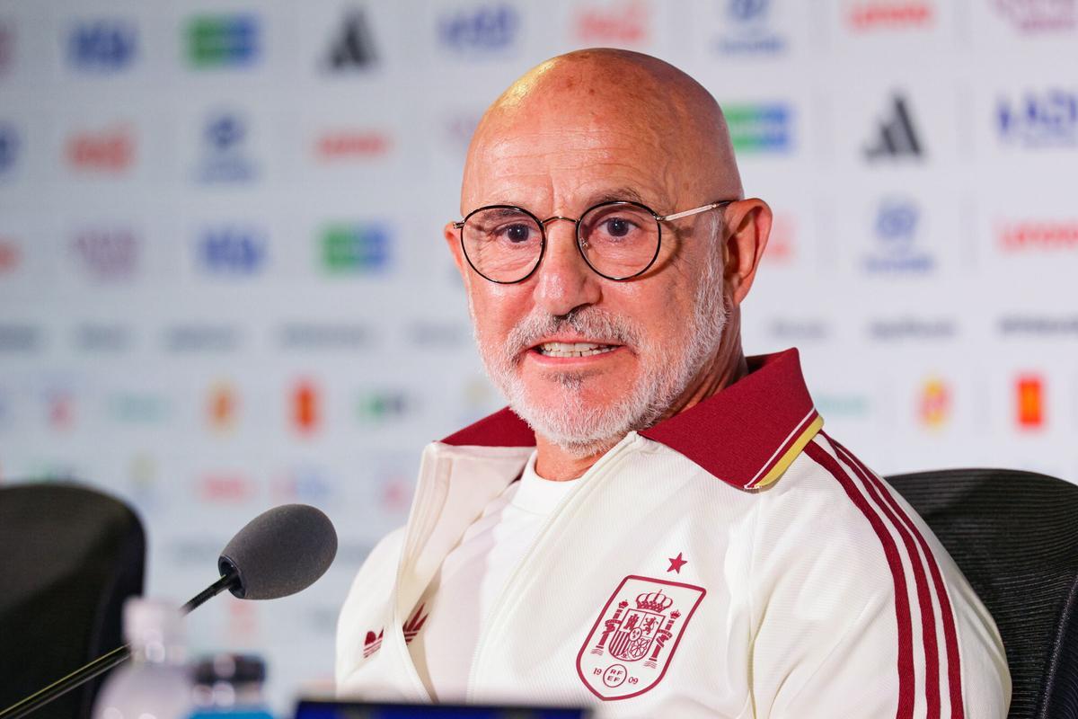 Luis de la Fuente, feliz por la evolución de la Roja en el Mundial