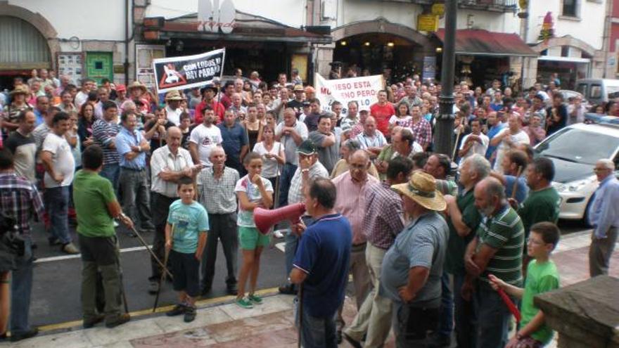 Los participantes en la manifestación del pasado domingo en Cangas de Onís.