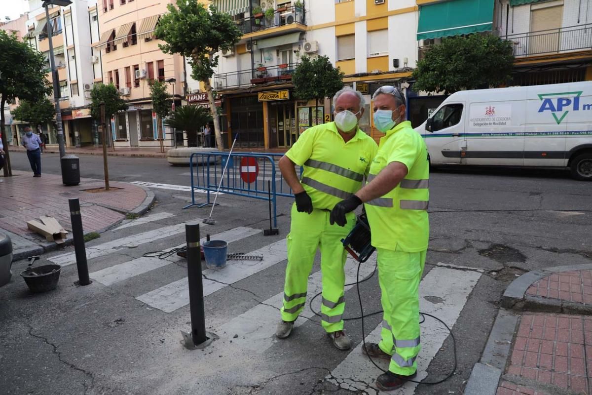 Preparativos para peatonalizar la Viñuela